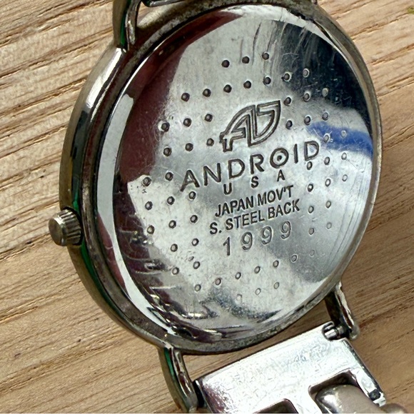 Android USA Vintage Watch Silver Dial Blue Hands Stainless Steel Bracelet - Picture 9 of 12